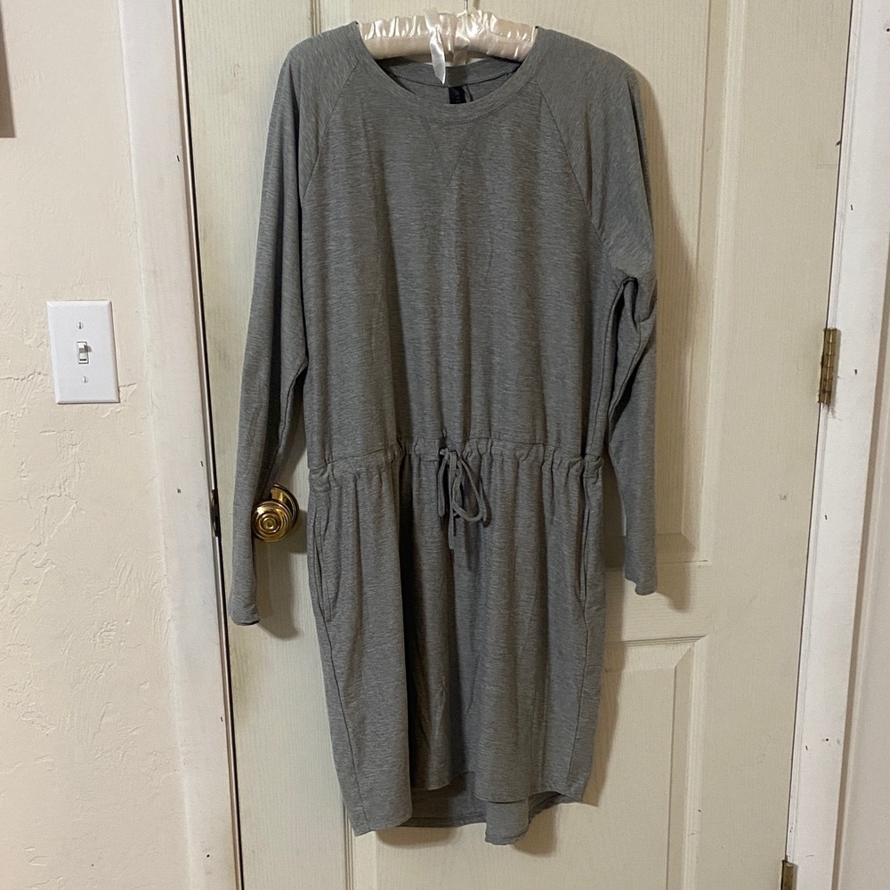 Athletic Heather Gray Long Sleeve Dress womens L